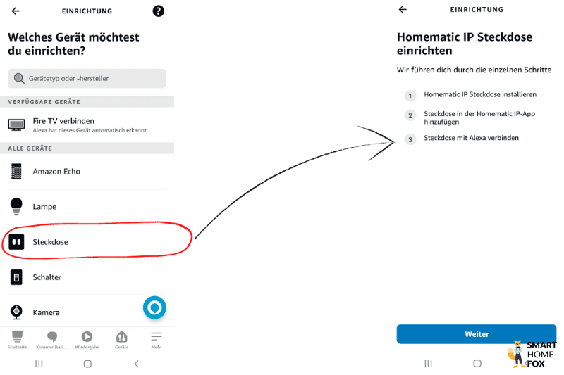 Smarte Steckdosen werden in der Alexa App eingebunden